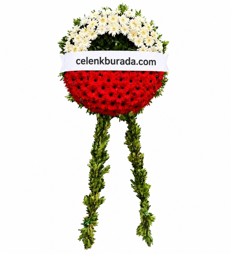 Kırmızı Beyaz Cenaze Çelengi