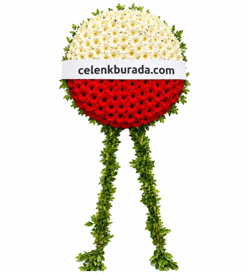 Kırmızı Beyaz Cenaze Çelengi
