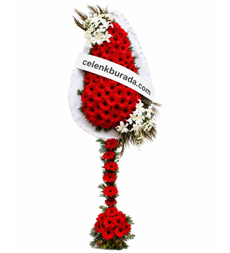 Kırmızı Gerbera ve Beyaz Lilyumlar