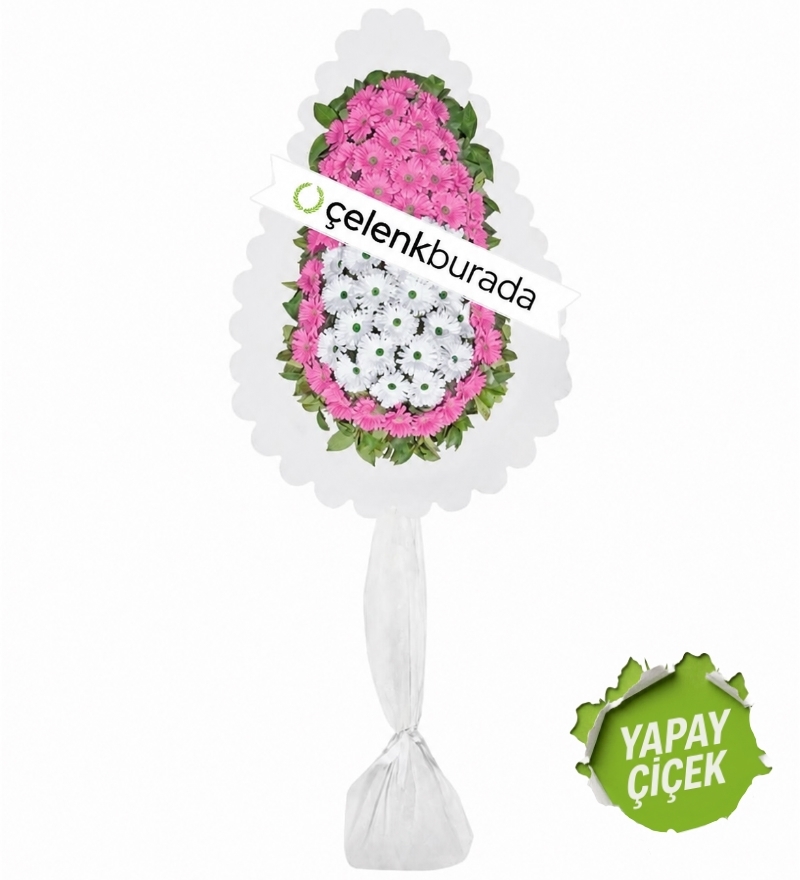 Pembe Beyaz Gerbera Çelenk
