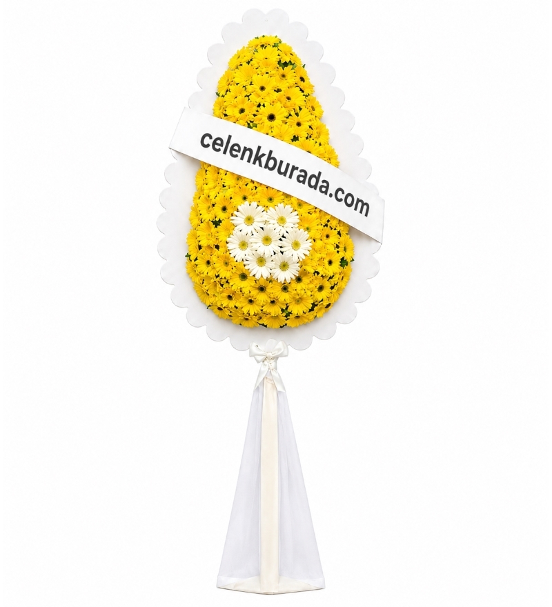 Sarı Beyaz Gerbera Çelenk